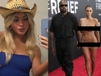 Internet personality Riley Mae Lewis also alleged that Kanye West seemed to flirt with his disrobed wife next to him on the Grammys red carpet on February 2, 2025. 