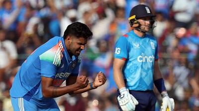 \India's Harshit Rana celebrates after taking the wicket of England's Harry Brook in Cuttack. (REUTERS) \India's Harshit Rana celebrates after taking the wicket of England's Harry Brook in Cuttack. (REUTERS)