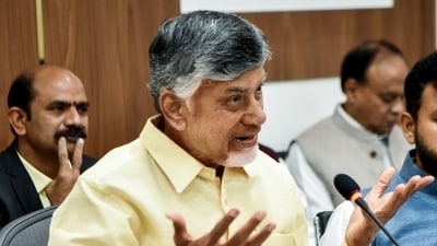 Andhra Pradesh Chief Minister N Chandrababu Naidu addresses a press conference. (ANI file) Andhra Pradesh Chief Minister N Chandrababu Naidu addresses a press conference. (ANI file)