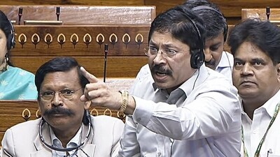 Dravida Munnetra Kazhagam (DMK) MP Dayanidhi Maran speaks in the Lok Sabha during the Budget Session, in New Delhi on Tuesday. (ANI photo/Sansad TV) Dravida Munnetra Kazhagam (DMK) MP Dayanidhi Maran speaks in the Lok Sabha during the Budget Session, in New Delhi on Tuesday. (ANI photo/Sansad TV)