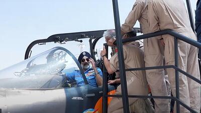 Air Chief Marshal AP Singh at the Aero India in Bengaluru. (Screengrab)