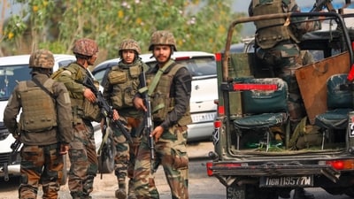 A file photo of Army soldiers at Akhnoor sector of J&K. (PTI) A file photo of Army soldiers at Akhnoor sector of J&K. (PTI)
