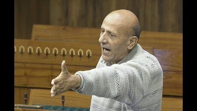 Baramulla MP Engineer Rashid speaks in the Lok Sabha during the budget session in New Delhi on Tuesday. (Sansad TV) Baramulla MP Engineer Rashid speaks in the Lok Sabha during the budget session in New Delhi on Tuesday. (Sansad TV)