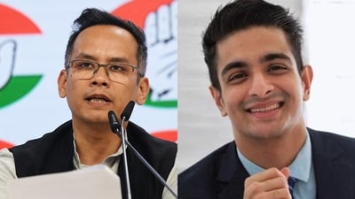 Congress' Gaurav Gogoi and podcaster Ranveer Allahbadia. (ANI/X)