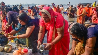 Over 40 crore people have already taken a holy plunge at the Sangam since the Maha Kumbh began on January 13, with millions more arriving every day. In pic: Devotees perform rituals at Sangam after taking a holy dip on the eve of 'Maghi Purnima' bath festival during ongoing Maha Kumbh Mela, in Prayagraj (PTI) Over 40 crore people have already taken a holy plunge at the Sangam since the Maha Kumbh began on January 13, with millions more arriving every day. In pic: Devotees perform rituals at Sangam after taking a holy dip on the eve of 'Maghi Purnima' bath festival during ongoing Maha Kumbh Mela, in Prayagraj (PTI)