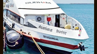 Since its formal launch on October 14, 2023, adverse weather has halted its operations at least four times, with long durations of keeping the vessel ashore (HT Photo) Since its formal launch on October 14, 2023, adverse weather has halted its operations at least four times, with long durations of keeping the vessel ashore (HT Photo)