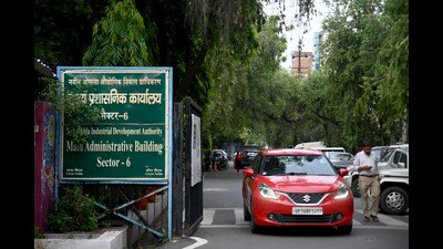 The projects for which foundation stones were laid are the construction of a boundary wall for a commercial plot in front of Pocket 12, and the installation of a boundary wall and directional boards in Swarnim Vihar to improve infrastructure, said Noida authority officials. (HT Archive)