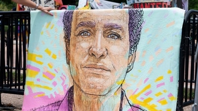 A drawn portrait of Marc Fogel, who was detained in Russia since August 2021. (AP Photo/Stephanie Scarbrough, File) (AP) A drawn portrait of Marc Fogel, who was detained in Russia since August 2021. (AP Photo/Stephanie Scarbrough, File) (AP)