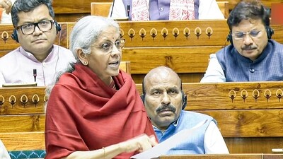 Union Finance Minister Nirmala Sitharaman replies to the debate on Union Budget 2025-26 in Lok Sabha on Tuesday. (ANI)