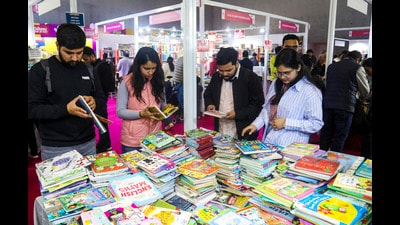 Visitors at the World Book Fair at Pragati Maidan in New Delhi on February 1, 2025. (PTI) Visitors at the World Book Fair at Pragati Maidan in New Delhi on February 1, 2025. (PTI)