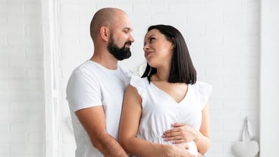 Many couples hesitate to engage in intimacy due to fears of harming the baby. Here's what you should know about pregnancy sex. (Representative picture: Freepik) Many couples hesitate to engage in intimacy due to fears of harming the baby. Here's what you should know about pregnancy sex. (Representative picture: Freepik)