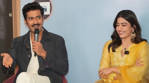 Vicky and Rashmika at HT City (Photo: Anurag Mehra/HT) Vicky and Rashmika at HT City (Photo: Anurag Mehra/HT)