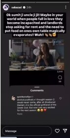 Saba via Instagram Stories. Saba via Instagram Stories.