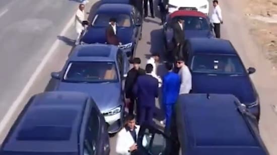 The incident gained attention after a video of the February 7 convoy, set to the soundtrack of the Bollywood movie Animal, went viral on social media. (X)