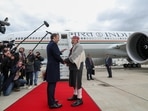 In a special gesture, French President Emmanuel Macron came to see off PM Modi at the airport. The two leaders also exchanged a warm hug.