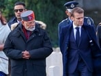 Marseille: In this image provided by PMO, Prime Minister Narendra Modi and French President Emmanuel Macron at the Mazargues Cemetery to pay tribute to the fallen heroes. Marseille: In this image provided by PMO, Prime Minister Narendra Modi and French President Emmanuel Macron at the Mazargues Cemetery to pay tribute to the fallen heroes.