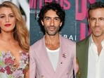 This combination of images shows Blake Lively at the London screening of the film It Ends With Us and Justin Baldoni at the world premiere of the film in New York. This combination of images shows Blake Lively at the London screening of the film It Ends With Us and Justin Baldoni at the world premiere of the film in New York.