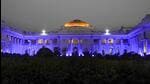West Bengal legislative assembly building illuminated in blue colour (PTI FILE PHOTO)