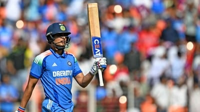 Gill and Kohli switched gears and went on to blast 116 runs in 107 balls for the second wicket. Gill went past 50 for a third consecutive time in the series 51 balls. (AFP) Gill and Kohli switched gears and went on to blast 116 runs in 107 balls for the second wicket. Gill went past 50 for a third consecutive time in the series 51 balls. (AFP)