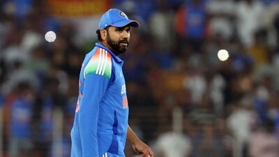India's Rohit Sharma after India's series win (REUTERS)