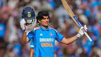 India's Shubman Gill celebrates his century during the third one day international cricket match between India and England in Ahmedabad (AP) India's Shubman Gill celebrates his century during the third one day international cricket match between India and England in Ahmedabad (AP)