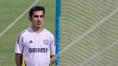 India's chief coach Gautam Gambhir stands beside a net as he watches a practice session (AP) India's chief coach Gautam Gambhir stands beside a net as he watches a practice session (AP)