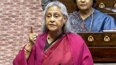 Samajwadi Party (SP) MP Jaya Bachchan speaks in the Rajya Sabha during the Budget Session, in New Delhi on Tuesday. (ANI) Samajwadi Party (SP) MP Jaya Bachchan speaks in the Rajya Sabha during the Budget Session, in New Delhi on Tuesday. (ANI)