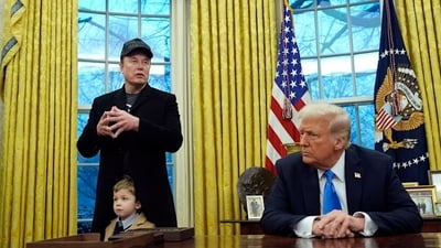 When Elon Musk's son X interrupted him, the billionaire apologised to reporters, saying, “I tell you gravitas can be difficult sometimes.” When Elon Musk's son X interrupted him, the billionaire apologised to reporters, saying, “I tell you gravitas can be difficult sometimes.”