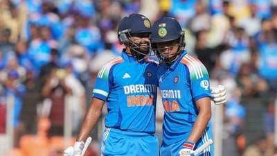 There was no respite for England though as Shreyas Iyer came in and continued in the same vein. The partnership between him and Gill brought 104 runs in just 93 balls. (PTI) There was no respite for England though as Shreyas Iyer came in and continued in the same vein. The partnership between him and Gill brought 104 runs in just 93 balls. (PTI)