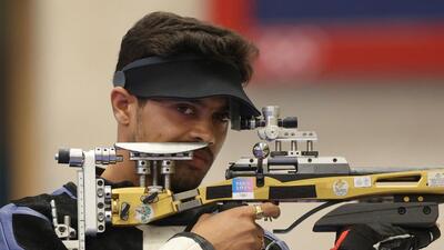 Swapnil Kusale qualified for the T1 final in the 50m rifle 3Positions after climbing to the third spot on the leaderboard (AFP)