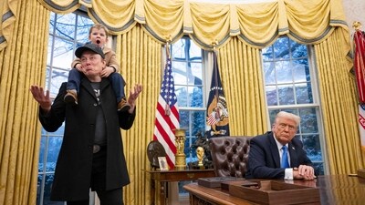 Tesla and SpaceX CEO Elon Musk with his son X � A-Xii join US President Donald Trump as he signs executive orders in the Oval Office of the White House in Washington, DC. (AFP) Tesla and SpaceX CEO Elon Musk with his son X � A-Xii join US President Donald Trump as he signs executive orders in the Oval Office of the White House in Washington, DC. (AFP)