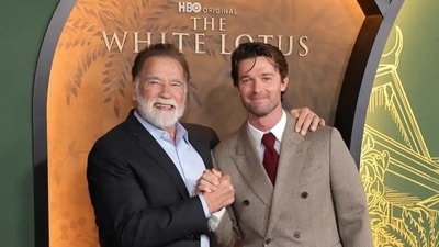 Arnold Schwarzenegger cheered his son, Patrick, on ahead of the premier of The White Lotus season 3 Arnold Schwarzenegger cheered his son, Patrick, on ahead of the premier of The White Lotus season 3