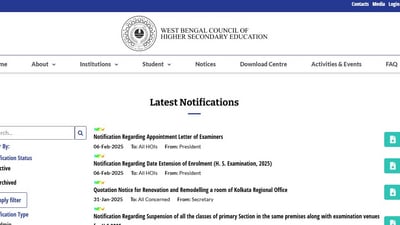 The WBCHSE HS Exam 2025 enrolment window is reopening for two days, from February 12 to February 13, 2025. The WBCHSE HS Exam 2025 enrolment window is reopening for two days, from February 12 to February 13, 2025.