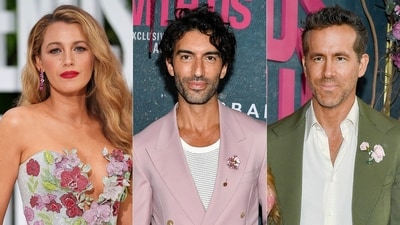 This combination of images shows Blake Lively at the London screening of the film It Ends With Us and Justin Baldoni at the world premiere of the film in New York. (AP) This combination of images shows Blake Lively at the London screening of the film It Ends With Us and Justin Baldoni at the world premiere of the film in New York. (AP)