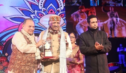 A moment from Bharat Rang Mahotsav 2025's opening ceremony. A moment from Bharat Rang Mahotsav 2025's opening ceremony.