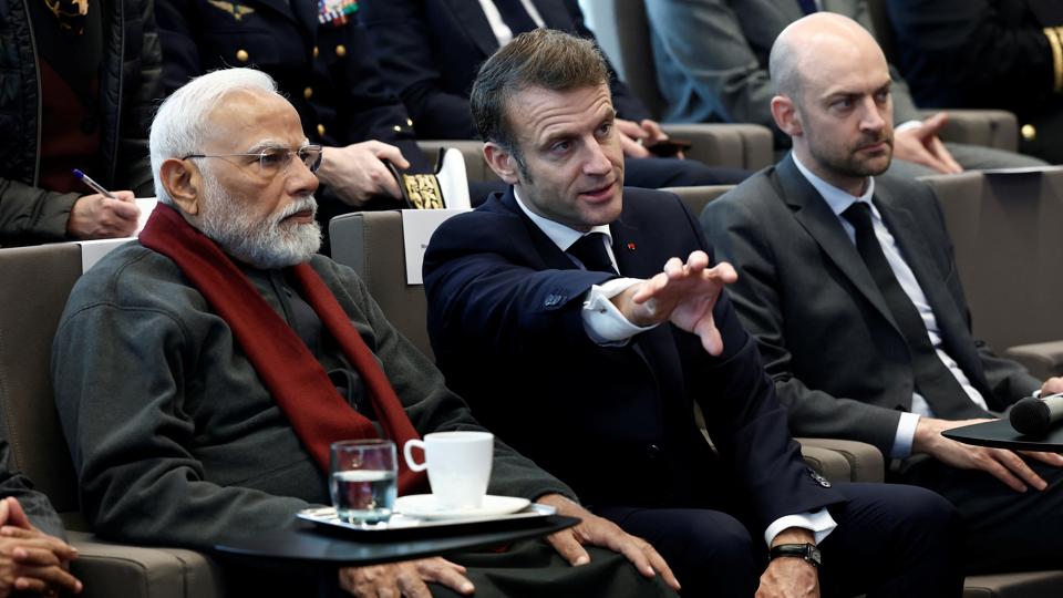 French President Emmanuel Macron, Indian Prime Minister Narendra Modi and French Minister for Europe and Foreign Affairs Jean-Noel Barrot visit the CMA CGM Tower of the French shipping company in the Port of Marseille (REUTERS) French President Emmanuel Macron, Indian Prime Minister Narendra Modi and French Minister for Europe and Foreign Affairs Jean-Noel Barrot visit the CMA CGM Tower of the French shipping company in the Port of Marseille (REUTERS)