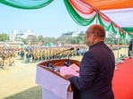 Former Manipur Chief Minister N. Biren Singh addresses during the 76th Republic Day celebrations, at Manipur Rifles Ground in Imphal. (file) Former Manipur Chief Minister N. Biren Singh addresses during the 76th Republic Day celebrations, at Manipur Rifles Ground in Imphal. (file)