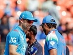 Ahmedabad, Feb 12 (ANI): India's captain Rohit Sharma exchanges a handshake with England's captain Jos Buttler at the toss during their 3rd ODI match, at Narendra Modi Stadium in Ahmedabad on Wednesday. (ANI Photo) Ahmedabad, Feb 12 (ANI): India's captain Rohit Sharma exchanges a handshake with England's captain Jos Buttler at the toss during their 3rd ODI match, at Narendra Modi Stadium in Ahmedabad on Wednesday. (ANI Photo)
