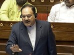 **EDS: SCREENSHOT VIA SANSAD TV** New Delhi: Union Minister JP Nadda speaks in the Rajya Sabha during the Budget session of Parliament, in New Delhi, Thursday, Feb. 13, 2025. (Sansad TV via PTI Photo)  (PTI02_13_2025_000117A)