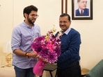 Shiv Sena (UBT) leader Aditya Thackeray meets AAP convenor Arvind Kejriwal, in New Delhi, Thursday, Feb. 13, 2025. Shiv Sena (UBT) leader Aditya Thackeray meets AAP convenor Arvind Kejriwal, in New Delhi, Thursday, Feb. 13, 2025.