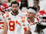 Kansas City Chiefs tight end Travis Kelce (87) quarterback Patrick Mahomes (15) and running back Kareem Hunt (29) walk off the field at the halftime break during the NFL Super Bowl 59 football game against the Philadelphia Eagles, Sunday, Feb. 9, 2025, in New Orleans. (AP Photo/Stephanie Scarbrough) Kansas City Chiefs tight end Travis Kelce (87) quarterback Patrick Mahomes (15) and running back Kareem Hunt (29) walk off the field at the halftime break during the NFL Super Bowl 59 football game against the Philadelphia Eagles, Sunday, Feb. 9, 2025, in New Orleans. (AP Photo/Stephanie Scarbrough)