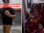 The video showed ticketless passengers crowding first-class coaches.