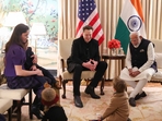 Elon Musk met PM Modi at the Blair House in Washington with his kids.
