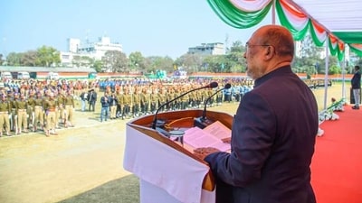 Former Manipur Chief Minister N. Biren Singh addresses during the 76th Republic Day celebrations, at Manipur Rifles Ground in Imphal. (file) (N. Biren Singh - X) Former Manipur Chief Minister N. Biren Singh addresses during the 76th Republic Day celebrations, at Manipur Rifles Ground in Imphal. (file) (N. Biren Singh - X)