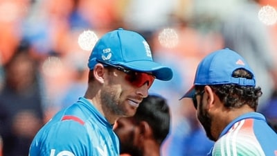 Ahmedabad, Feb 12 (ANI): India's captain Rohit Sharma exchanges a handshake with England's captain Jos Buttler at the toss during their 3rd ODI match, at Narendra Modi Stadium in Ahmedabad on Wednesday. (ANI Photo) (Surjeet Yadav) Ahmedabad, Feb 12 (ANI): India's captain Rohit Sharma exchanges a handshake with England's captain Jos Buttler at the toss during their 3rd ODI match, at Narendra Modi Stadium in Ahmedabad on Wednesday. (ANI Photo) (Surjeet Yadav)
