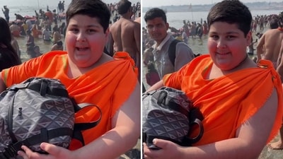 Abhinav Arora, 10, was seen holding a Dior bag at Mahakumbh. (Instagram/@abhinavaroraofficial) Abhinav Arora, 10, was seen holding a Dior bag at Mahakumbh. (Instagram/@abhinavaroraofficial)