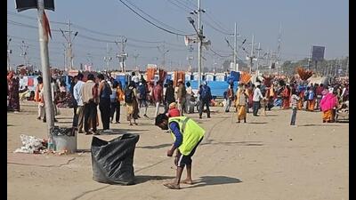 Clean up exercise underway in Mela area after Maghi Purnima bathing festival in Prayagraj (Sourced)