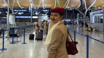 Amanda King shared a BTS video of her life as an Emirates crew member. (YouTube/@Amanda_kingxx)