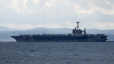 Aircraft carrier USS Harry S. Truman is moored near Split, Croatia, Feb. 14, 2022. (AP Photo/Darko Bandic, File) (AP) Aircraft carrier USS Harry S. Truman is moored near Split, Croatia, Feb. 14, 2022. (AP Photo/Darko Bandic, File) (AP)