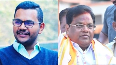 Rushiraj Sawant (right), son of Shiv Sena leader and former Maharashtra Minister Tanaji Sawant (left). (FB/Instagram ) Rushiraj Sawant (right), son of Shiv Sena leader and former Maharashtra Minister Tanaji Sawant (left). (FB/Instagram )